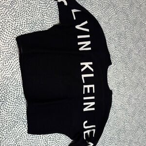 Calvin Klein Black and White Logo Top never worn, tag removed